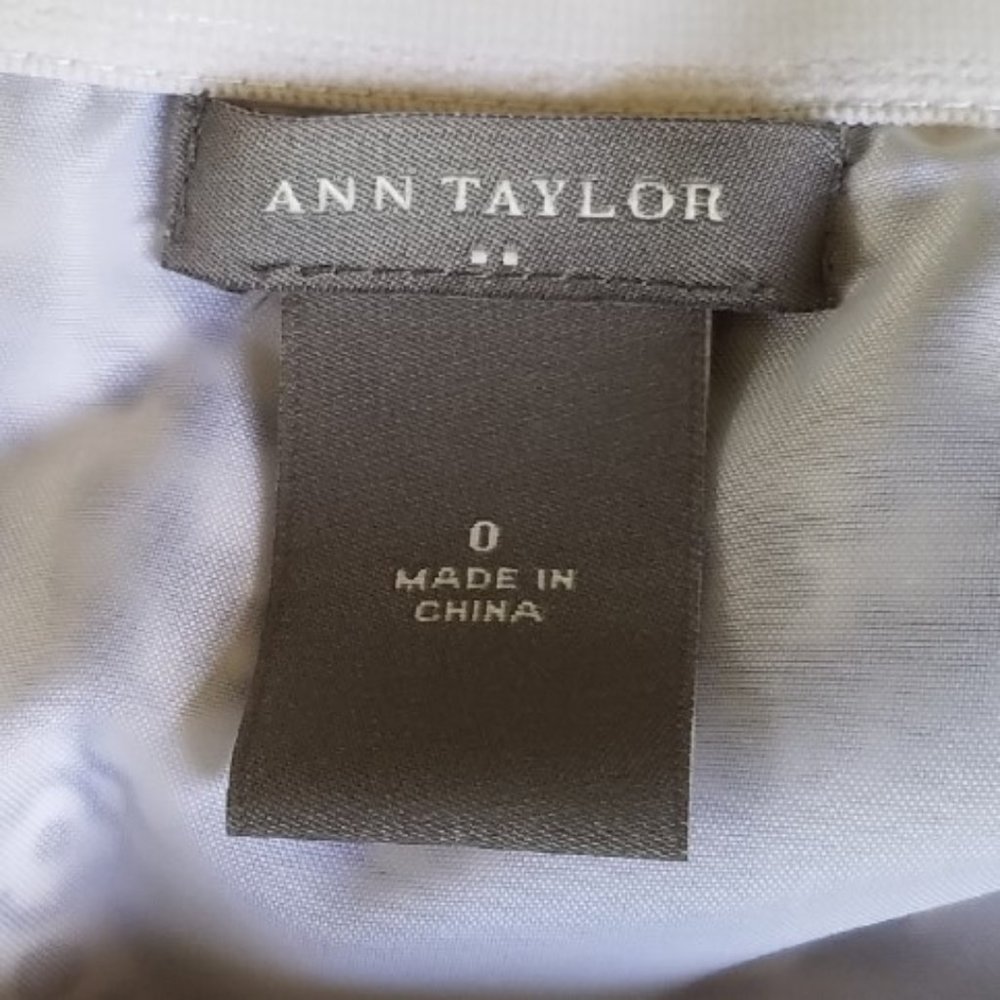 ANN TAYLOR Brown White Print Cotton Halter Dress 0 - Picture 4 of 4